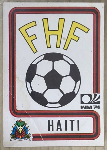 1974 WORLD CUP PANINI ORIGINAL UNUSED STICKER HAITI BADGE 308