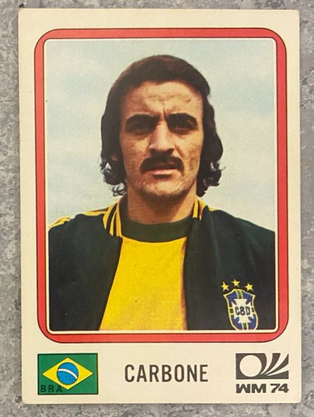 1974 WORLD CUP PANINI ORIGINAL UNUSED STICKER CARBONE BRAZIL 162