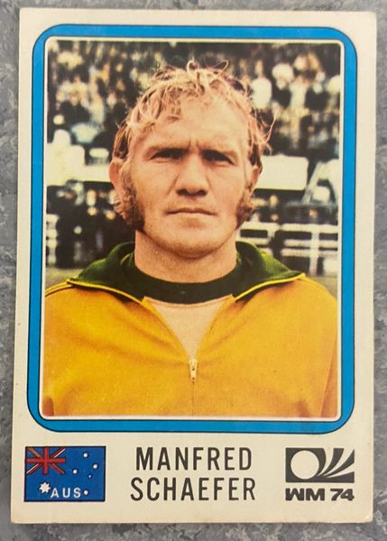 1974 WORLD CUP PANINI ORIGINAL UNUSED STICKER MANFRED SCHAEFER AUSTRALIA 109