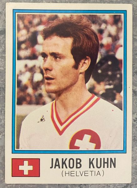 1974 WORLD CUP PANINI ORIGINAL UNUSED STICKER JAKOB KUHN SWITZERLAND 385