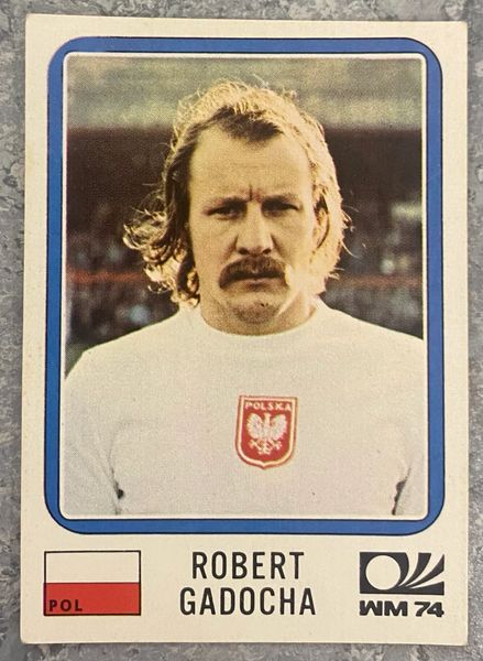 1974 WORLD CUP PANINI ORIGINAL UNUSED STICKER ROBERT GADOCHA POLAND 350