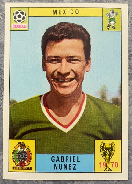 1970 MEXICO WORLD CUP PANINI ORIGINAL UNUSED STICKER GABRIEL NUNEZ MEXICO