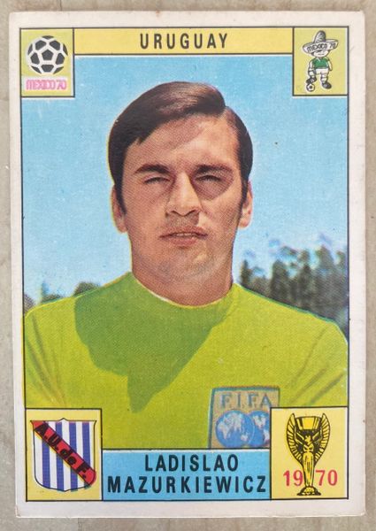 1970 MEXICO WORLD CUP PANINI ORIGINAL UNUSED STICKER LADISLAO MAZURKIEWICZ URUGUAY