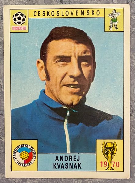 1970 MEXICO WORLD CUP PANINI ORIGINAL UNUSED STICKER ANDREJ KVASNAK CZECHOSLOVAKIA