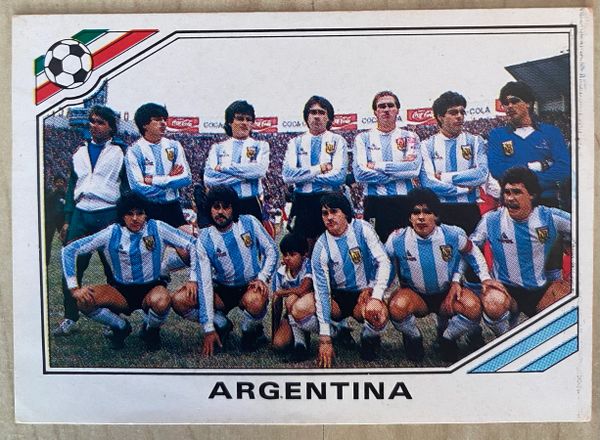 1986 MEXICO WORLD CUP PANINI ORIGINAL UNUSED STICKER ARGENTINA TEAM GROUP