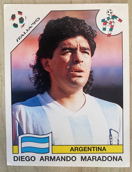 1990 ITALY WORLD CUP PANINI ORIGINAL UNUSED STICKER DIEGO ARMANDO MARADONA ARGENTINA 128