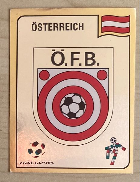 1990 ITALY WORLD CUP PANINI ORIGINAL UNUSED STICKER TEAM BADGE AUSTRIA