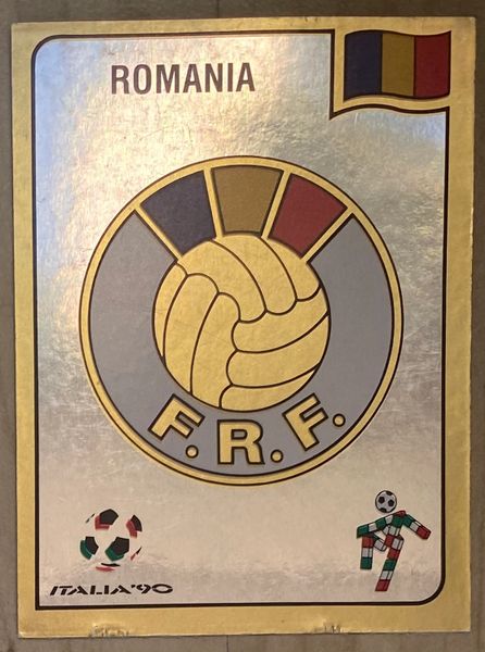 1990 ITALY WORLD CUP PANINI ORIGINAL UNUSED STICKER TEAM BADGE ROMANIA