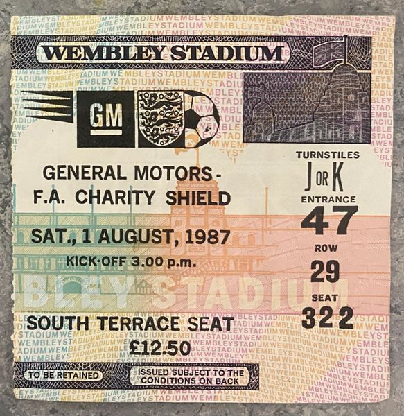 1987 ORIGINAL CHARITY SHIELD TICKET EVERTON V COVENTRY CITY JK47