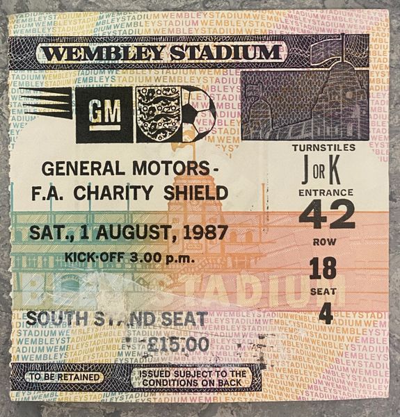 1987 ORIGINAL CHARITY SHIELD TICKET EVERTON V COVENTRY CITY JK42