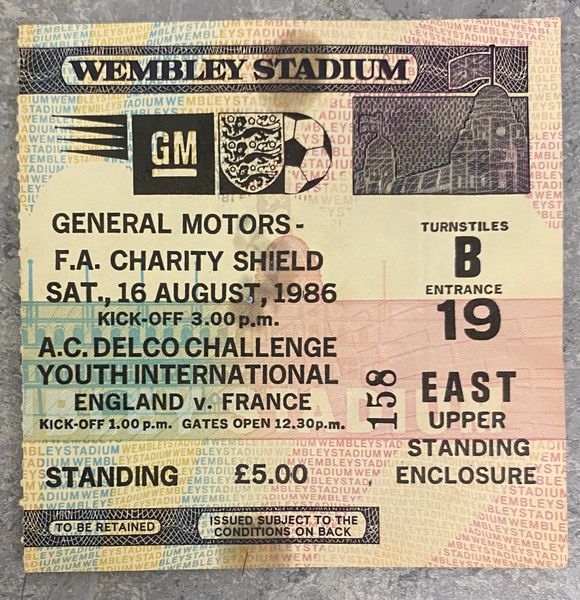 1986 ORIGINAL CHARITY SHIELD TICKET EVERTON V LIVERPOOL B19 EAST (EVERTON ALLOCATION)