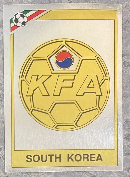 1986 MEXICO WORLD CUP PANINI ORIGINAL UNUSED STICKER SOUTH KOREA BADGE 90