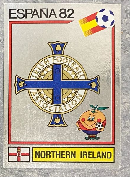 1982 ESPANA WORLD CUP PANINI ORIGINAL UNUSED STICKER NORTHERN IRELAND BADGE 328