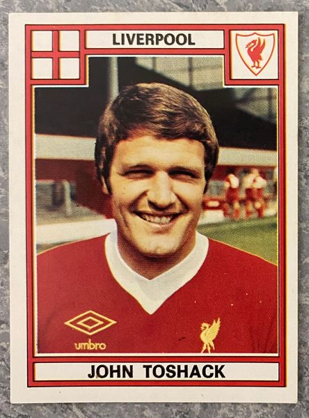 1978 ORIGINAL UNUSED PANINI FOOTBALL 78 STICKER JOHN TOSHACK LIVERPOOL 205