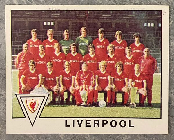 1980 ORIGINAL UNUSED PANINI FOOTBALL 80 STICKER LIVERPOOL TEAM GROUP 189