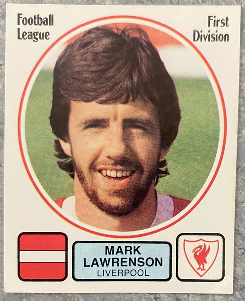 1982 ORIGINAL UNUSED PANINI FOOTBALL 82 STICKER MARK LAWRENSON LIVERPOOL 127