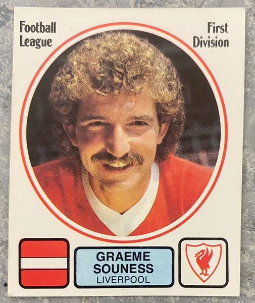 1982 ORIGINAL UNUSED PANINI FOOTBALL 82 STICKER GRAEME SOUNESS LIVERPOOL 133