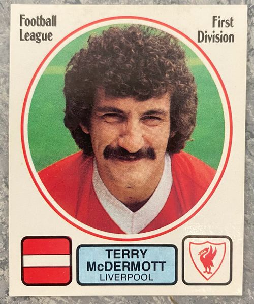 1982 ORIGINAL UNUSED PANINI FOOTBALL 82 STICKER TERRY MCDERMOTT LIVERPOOL 132