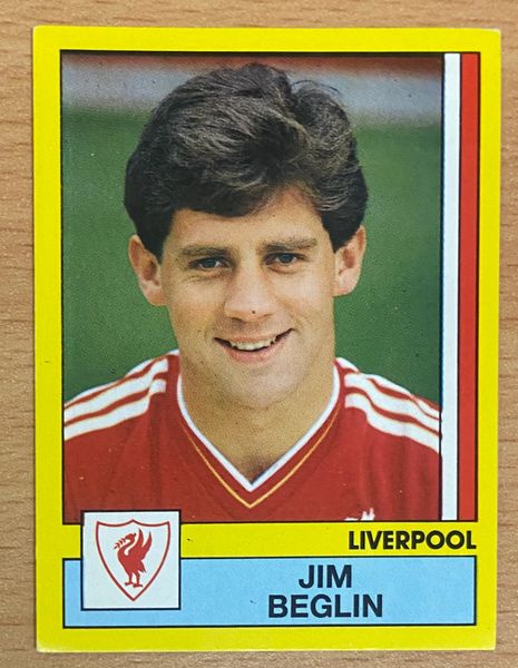 1987 ORIGINAL UNUSED PANINI FOOTBALL 87 STICKER JIM BEGLIN LIVERPOOL 125