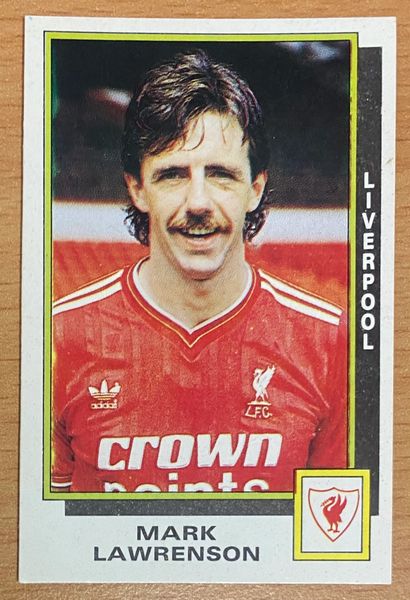 1986 ORIGINAL UNUSED PANINI FOOTBALL 86 STICKER MARK LAWRENSON LIVERPOOL 140