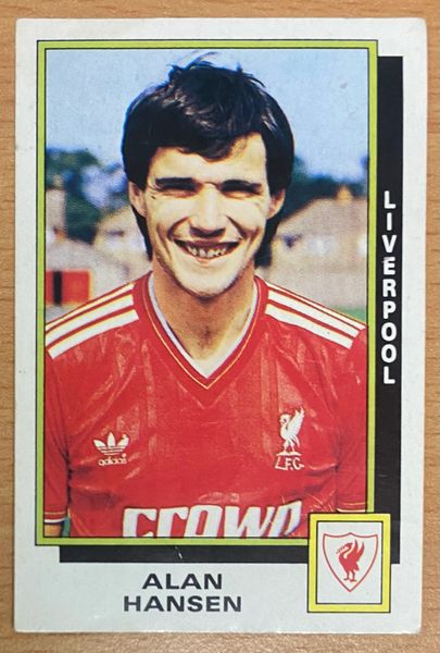 1986 ORIGINAL UNUSED PANINI FOOTBALL 86 STICKER ALAN HANSEN LIVERPOOL 141