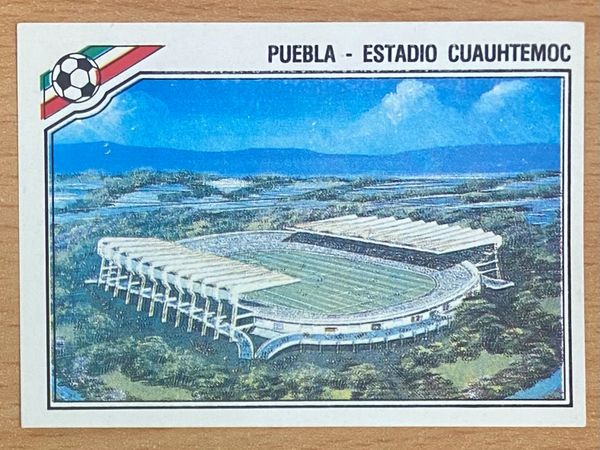 1986 MEXICO WORLD CUP PANINI ORIGINAL UNUSED STICKER HOST STADIUM PUEBLA CUAUHTEMOC 31