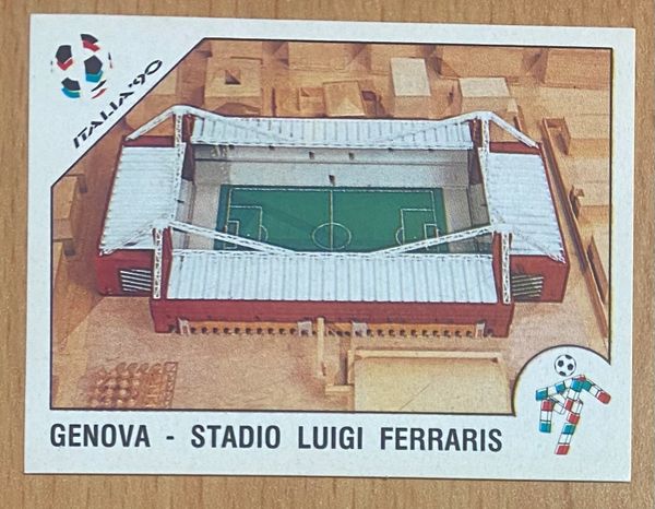 1990 ITALY WORLD CUP PANINI ORIGINAL UNUSED STICKER HOST STADIUM LUIGI FERRARIS GENOA 22