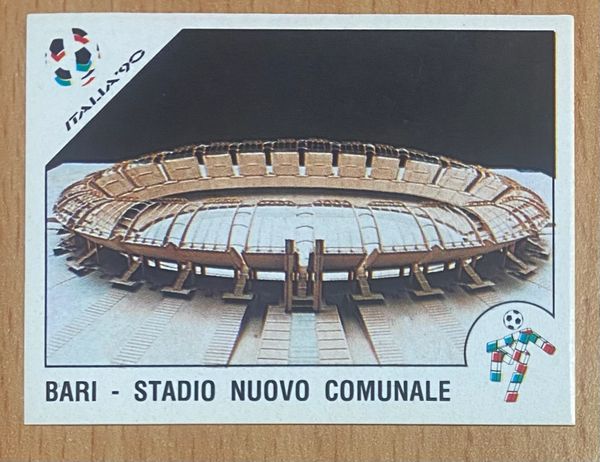 1990 ITALY WORLD CUP PANINI ORIGINAL UNUSED STICKER HOST STADIUM NUOVO COMUNALE BARI 16