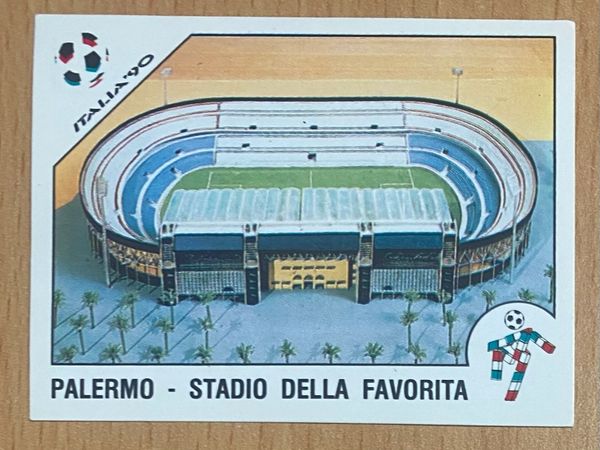1990 ITALY WORLD CUP PANINI ORIGINAL UNUSED STICKER HOST STADIUM DELLA FAVORITA PALERMO 37