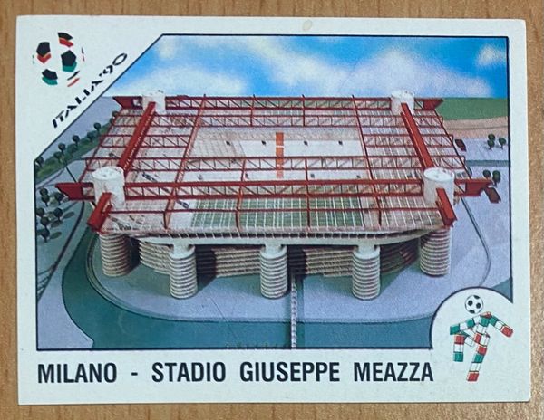 1990 ITALY WORLD CUP PANINI ORIGINAL UNUSED STICKER HOST STADIUM GUISEPPE MEAZZA MILANO 20