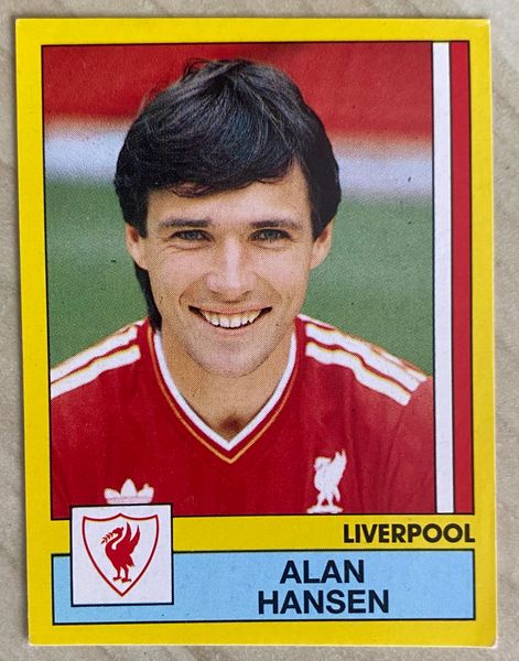 1987 ORIGINAL UNUSED PANINI FOOTBALL 87 STICKER ALAN HANSEN LIVERPOOL 123