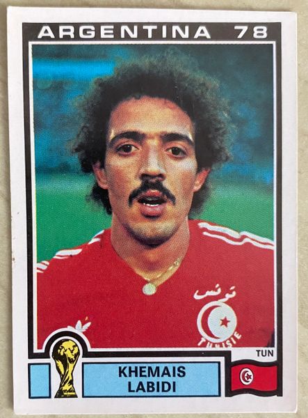 1978 ARGENTINA WORLD CUP PANINI ORIGINAL UNUSED STICKER KHEMAIS LABIDI TUNISIA 160