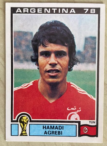 1978 ARGENTINA WORLD CUP PANINI ORIGINAL UNUSED STICKER HAMADI AGREBI TUNISIA 161