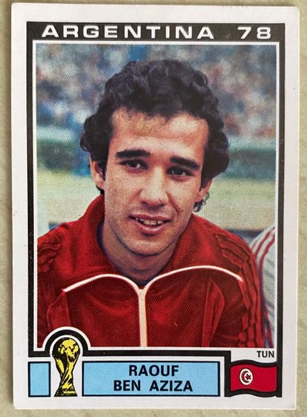 1978 ARGENTINA WORLD CUP PANINI ORIGINAL UNUSED STICKER RAOUF BEN AZIZA TUNISIA 166