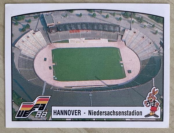 1988 PANINI EURO 88 ORIGINAL UNUSED STICKER HOST STADIUM NIEDERSACHSENSTADION HANNOVER 32