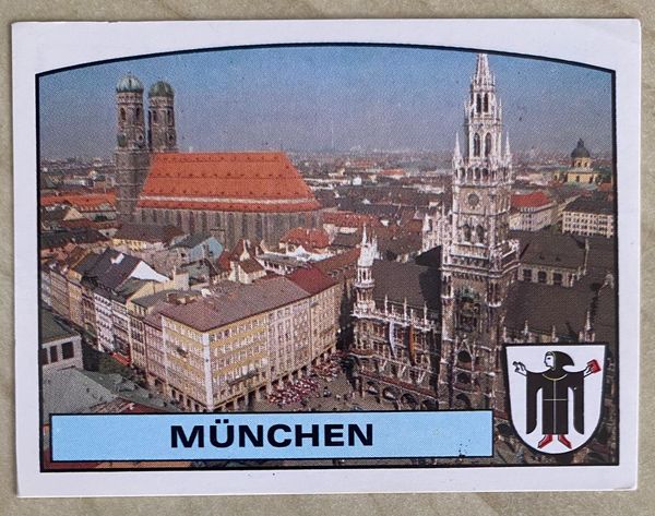1988 PANINI EURO 88 ORIGINAL UNUSED STICKER HOST CITY MUNCHEN 21