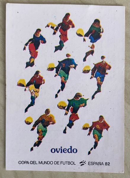 1982 SPAIN ESPANA 82 WORLD CUP PANINI ORIGINAL UNUSED STICKER HOST CITY POSTER OVIEDO 17