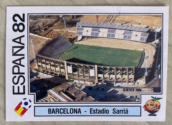 1982 SPAIN ESPANA 82 WORLD CUP PANINI ORIGINAL UNUSED STICKER HOST STADIUM SARRIA BARCELONA 14