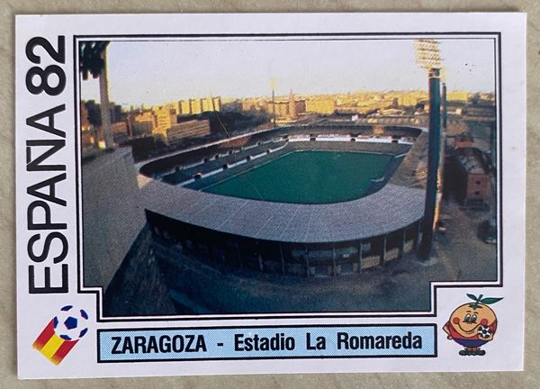 1982 SPAIN ESPANA 82 WORLD CUP PANINI ORIGINAL UNUSED STICKER HOST STADIUM LA ROMAREDA ZARAGOZA 34