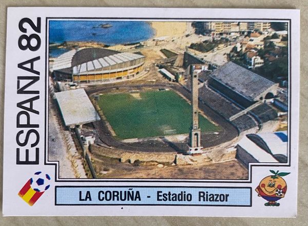1982 SPAIN ESPANA 82 WORLD CUP PANINI ORIGINAL UNUSED STICKER HOST STADIUM RIAZOR LA CORUNA 22