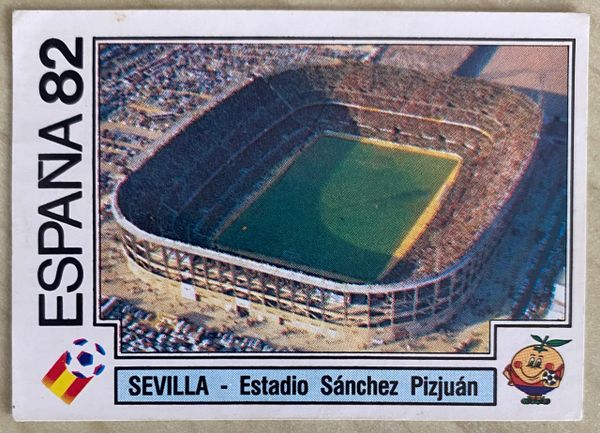 1982 SPAIN ESPANA 82 WORLD CUP PANINI ORIGINAL UNUSED STICKER HOST STADIUM SANCHEZ PIZJUAN SEVILLA 15