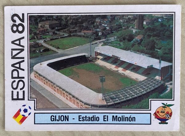 1982 SPAIN ESPANA 82 WORLD CUP PANINI ORIGINAL UNUSED STICKER HOST STADIUM EL MOLINON GIJON 23