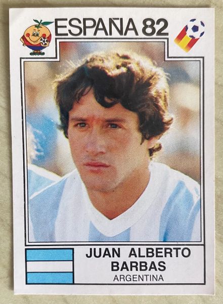 1982 SPAIN ESPANA 82 WORLD CUP PANINI ORIGINAL UNUSED STICKER JUAN ALBERTO BARBAS ARGENTINA 174