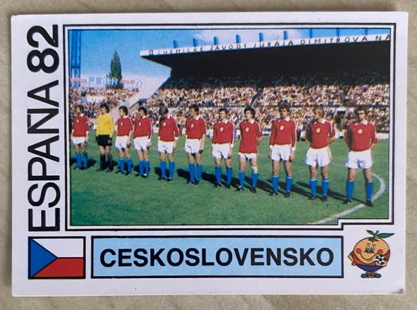 1982 ESPANA WORLD CUP PANINI ORIGINAL UNUSED STICKER CZECHOSLOVAKIA TEAM GROUP 257