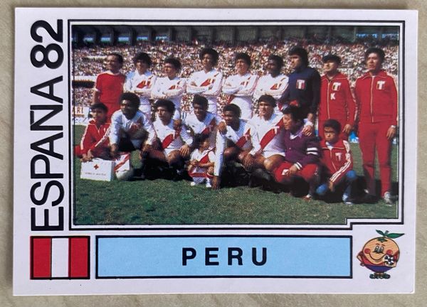 1982 ESPANA WORLD CUP PANINI ORIGINAL UNUSED STICKER PERU TEAM GROUP 73