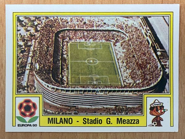 1980 PANINI EUROPA 80 ITALY ORIGINAL UNUSED STICKER HOST STADIUM GUISEPPE MEAZZA MILANO 27