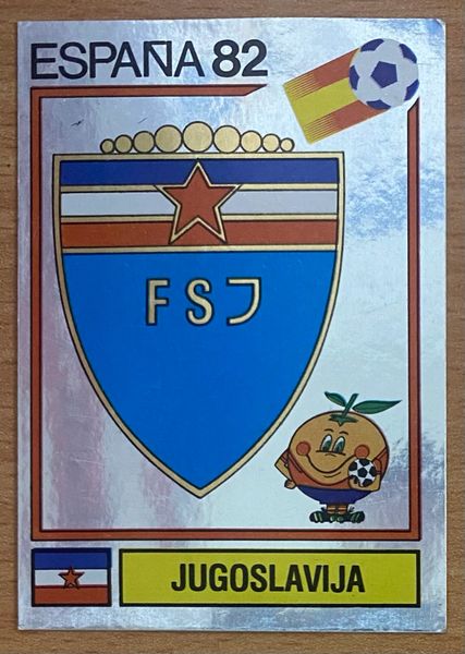 1982 ESPANA WORLD CUP PANINI ORIGINAL UNUSED STICKER YUGOSLAVIA TEAM BADGE 310