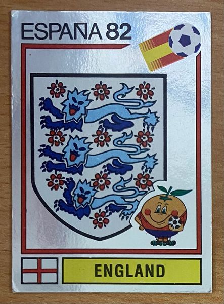 1982 ESPANA WORLD CUP PANINI ORIGINAL UNUSED STICKER ENGLAND BADGE 238