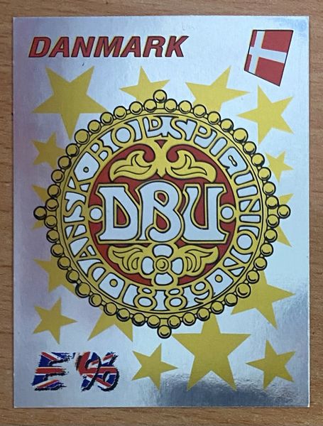 1996 PANINI EURO 96 ORIGINAL UNUSED STICKER DENMARK BADGE 275