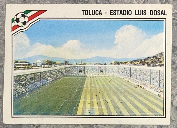 1986 MEXICO WORLD CUP PANINI ORIGINAL UNUSED STICKER HOST STADIUM TOLUCA LUIS DOSAL 35